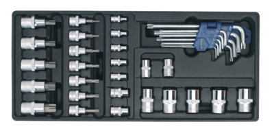 Sealey Tool Tray With TRX-Star Key, Socket Bit & Socket Set 35 Pieces TBT08