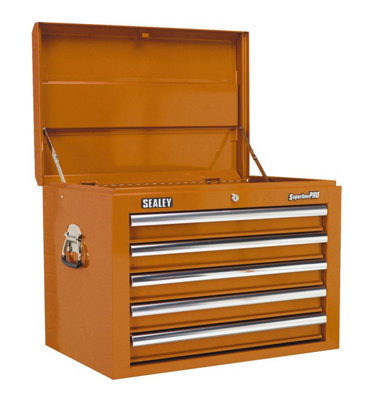 SEALEY TOPCHEST 5 DRAWER WITH BALL-BEARING SLIDES - ORANGE AP26059TO