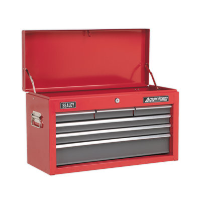 Sealey Topchest 6 Drawers With Ball Bearing Runners Red/Grey 99pc AP2201BBCOMBO - 6