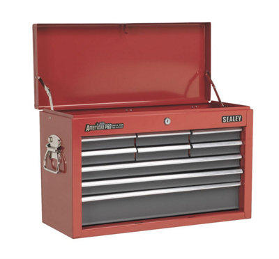 Sealey Topchest 9 Drawer with Ball-Bearing Slides - Red/Grey AP22509BB