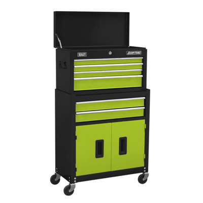 Sealey Topchest Rollcab 6 Drawers Green Black Tool Kit 170 Pieces AP22HVGCOMBO - 3