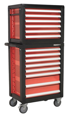 Sealey Topchest & Rollcab Combination 14 Drawer with Ball-Bearing Slides & 1233pc Tool Kit APTTC02