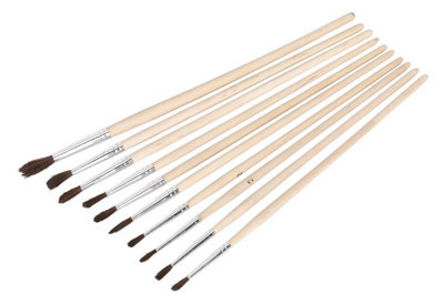 Sealey Touch-Up Paint Brush Assortment 10pc Wooden Handle PB2