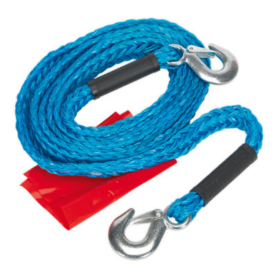 Sealey Tow Rope 2 Tonne Rolling Load Capacity Heavy Duty Non-Elastic TH2002