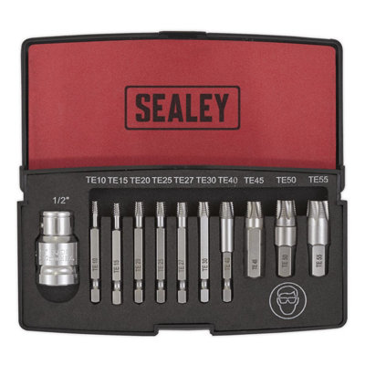 Sealey TRX-Star Fitting Extractor Set Storage Case With EVA Foam 11 Piece AK756T