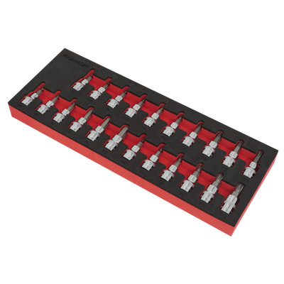 Sealey TRX-Star Hex Spline Socket Bit Set 22 Pieces 3/8" Square Drive AK6243