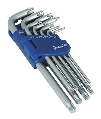 Sealey TRX-Star Key Set With Satin Chrome Finish 9 Pieces Long Silver ...