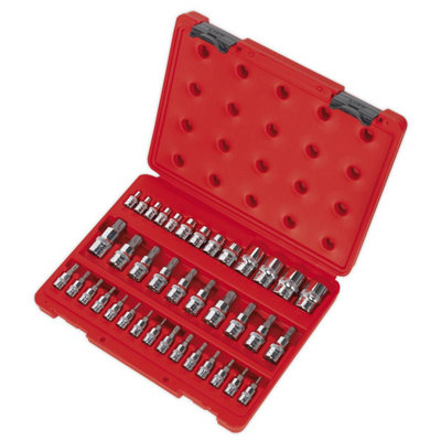 Sealey TRX-Star Socket & Security Socket Bit Set Chrome Plated 38 Pieces AK6197