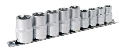 Sealey TRX-Star Socket Set 9Pc 3/8" & 1/2" Square Drive E10-E14 & E16-E24 AK617