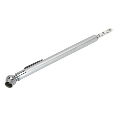 Sealey Tyre Pressure Gauge With Valve Deflator & Pocket-Clip - Silver TSTPG1