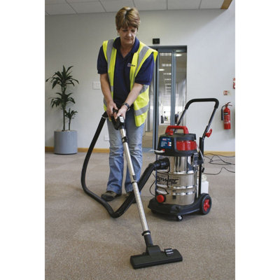 Sealey Valet Machine Wet & Dry With Two Fixed Wheels 30L Stainless Bin VMA915 - 6