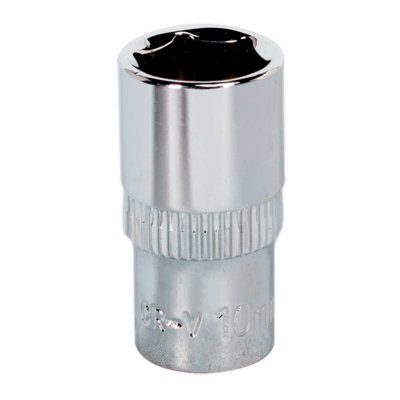 Sealey WallDrive Socket 10mm 1/4" Square Drive Fully Polished Finish SP1410