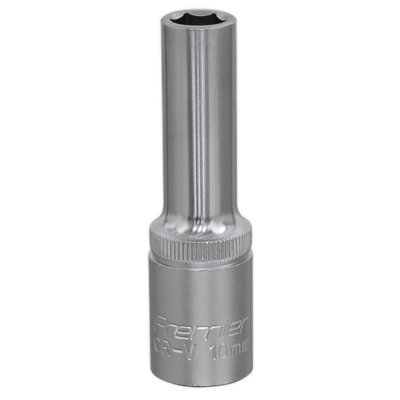 Sealey WallDrive Socket 10mm Deep 1/2" Square Drive Chrome Vanadium Steel S1210D
