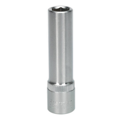 Sealey WallDrive Socket 10mm Deep 3/8" Square Drive Chrome Vanadium Steel S3810D