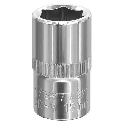 Sealey WallDrive Socket 15mm 1/2" Square Drive Fully Polished Finish Tool SP1215