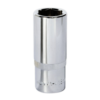 Sealey WallDrive Socket 18mm Deep 3/8" Drive Fully Polished Finish Tool SP3818D