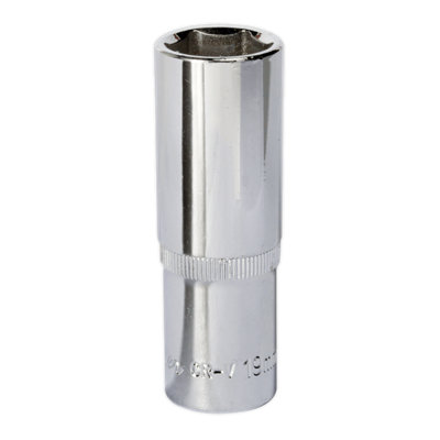 Sealey WallDrive Socket 19mm Deep 1/2" Drive Fully Polished Finish Tool SP1219D