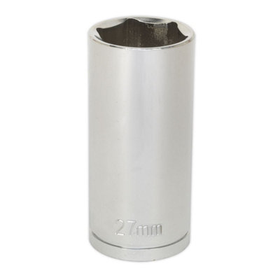 Sealey WallDrive Socket 27mm Deep 1/2" Square Drive Chrome Vanadium Steel S0681