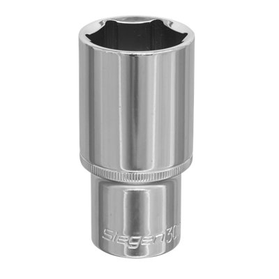 Sealey WallDrive Socket 30mm Deep 1/2" Square Drive Chrome Vanadium Steel S0682