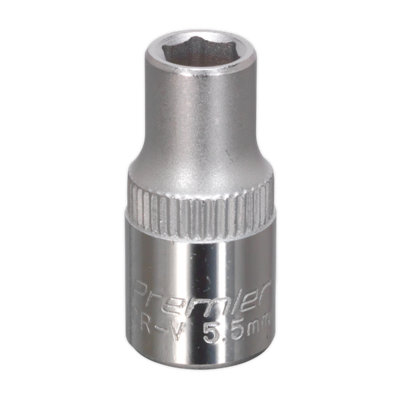 Sealey WallDrive Socket 5.5mm 1/4" Square Drive Chrome Vanadium Steel S14055