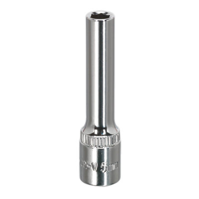 Sealey WallDrive Socket 5mm Deep 1/4" Square Drive Fully Polished Finish SP1405D