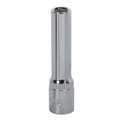Sealey WallDrive Socket 6mm Deep 1/4" Square Drive Fully Polished Finish SP1406D