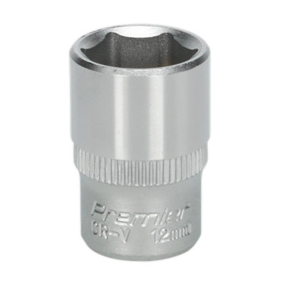 Sealey WallDrive Socket Tool 12mm 1/4" Square Drive Chrome Vanadium Steel S1412