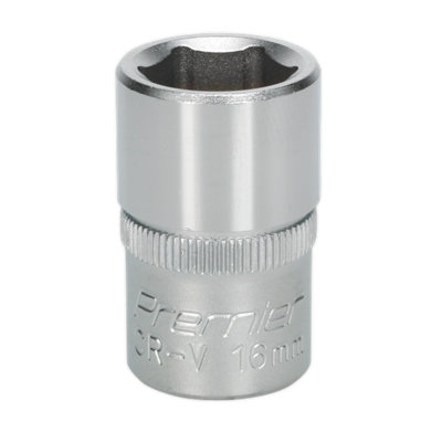 Sealey WallDrive Socket Tool 16mm 1/2" Square Drive Chrome Vanadium Steel S1216