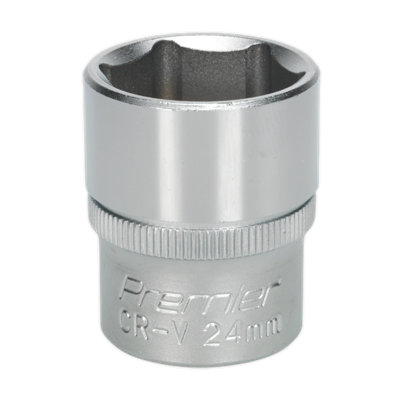 Sealey WallDrive Socket Tool 24mm 1/2" Square Drive Chrome Vanadium Steel S1224