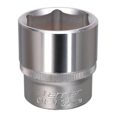 Sealey WallDrive Socket Tool 32mm 1/2" Square Drive Chrome Vanadium Steel S1232