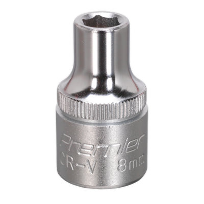 Sealey WallDrive Socket Tool 8mm 1/2" Square Drive Chrome Vanadium Steel S1208