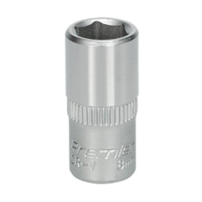 Sealey WallDrive Socket Tool 8mm 1/4" Square Drive Chrome Vanadium Steel S1408