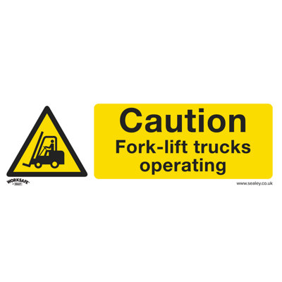 Sealey Warning Safety Sign Caution Fork-Lift Trucks Rigid Plastic x10 SS44P10