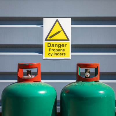 Sealey Warning Safety Sign Danger Propane Cylinders Self-Adhesive Vinyl ...