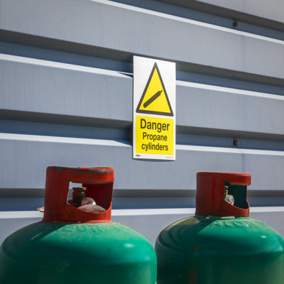 Sealey Warning Safety Sign Danger Propane Cylinders Self-Adhesive Vinyl SS62V10 - 3