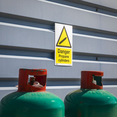 Sealey Warning Safety Sign Danger Propane Cylinders Self-Adhesive Vinyl SS62V10 - 7