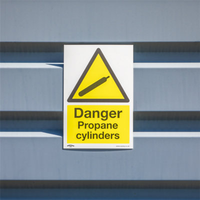 Sealey Warning Safety Sign Danger Propane Cylinders Self-Adhesive Vinyl ...