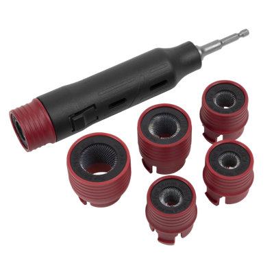 Sealey Wheel Stud Cleaning Tool Set + 1/2" Square Drive 1/4" Hex Adaptor VS8003