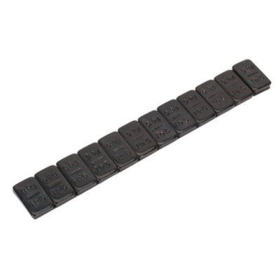 Sealey Wheel Weight 5g Adhesive Zinc Plated Steel Black Strip 12 x 50 WWSA5B