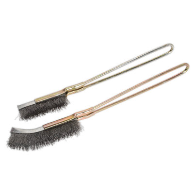Sealey Wire Brush Set Skeletal Handle With Crimped Steel Fill 2 Pieces WB06
