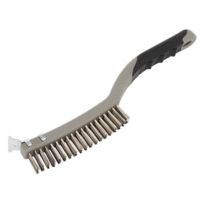 Sealey Wire Brush Stainless Steel Fill & Scraper With Hanging Hole WB105