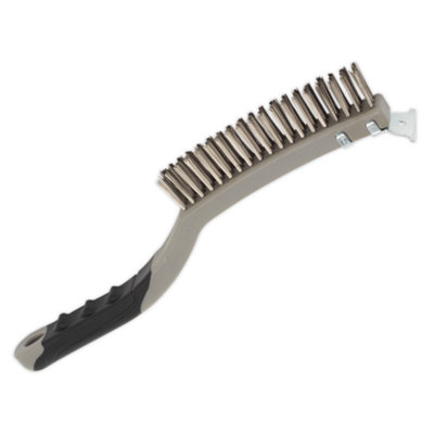 Sealey Wire Brush Stainless Steel Fill & Scraper With Hanging Hole WB105