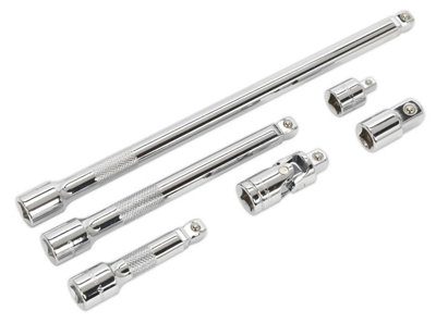 Sealey Wobble/Rigid Extension Bar, Adaptor & Universal Joint Set 6pc 3/ ...