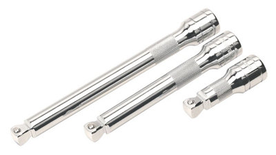 Sealey Wobble/Rigid Extension Bar Set 3pc 1/2"Sq Drive AK764