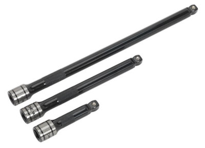 Sealey Wobble/Rigid Extension Bar Set 3pc 3/8"Sq Drive Black Series AK7691