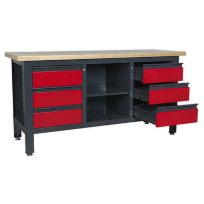 Sealey Work Station 6 Drawers & Open Storage 300kg Capacity Heavy Duty AP1905D - 7