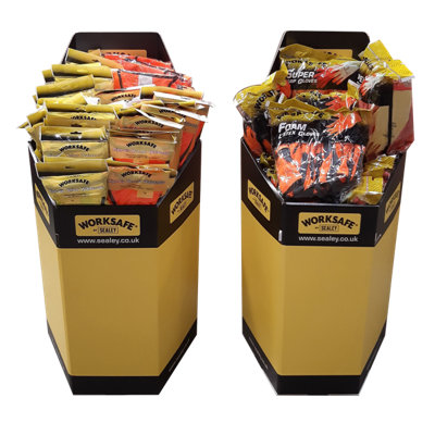 Sealey Worksafe Dump Bin With Hi Vis Waistcoats All Sizes x12 Workwear WDBHV1