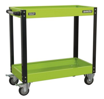 Sealey Workshop Trolley 2-Level Heavy-Duty - Hi-Vis Green CX109HV