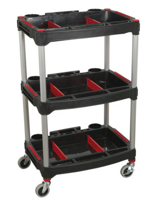 Sealey Workshop Trolley 3-Level Composite with Parts Storage CX313
