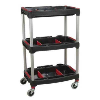 Sealey Workshop Trolley 3-Level Composite with Parts Storage CX313
